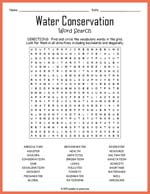 Water Conservation Word Search Thumbnail