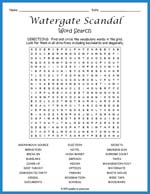 Watergate Scandal Word Search Thumbnail