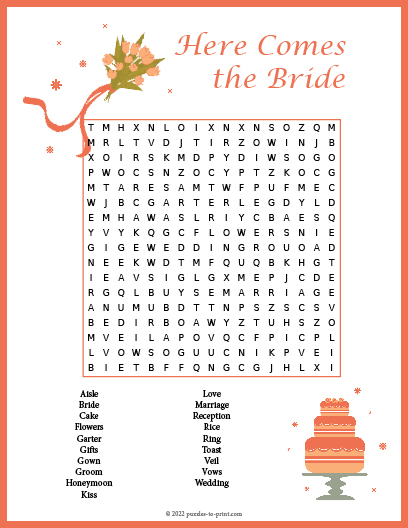 Wedding Word Search