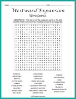 Westward Expansion Word Search Thumbnail