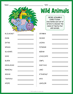 Wild Animals Word Scramble thumbnail