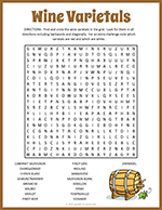 Wine Word Search Puzzle thumbnail