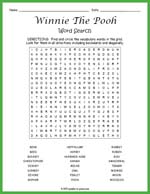 Winnie The Pooh Word Search Thumbnail