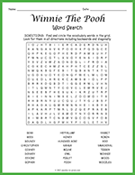 Winnie The Pooh Word Search thumbnail