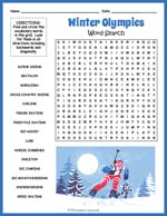 Winter Olympics Word Search Thumbnail