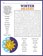 Winter Solstice Word Search thumbnail