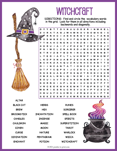Witchcraft Word Search