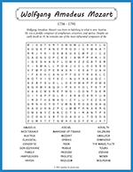 Wolfgang Amadeus Mozart Word Search thumbnail