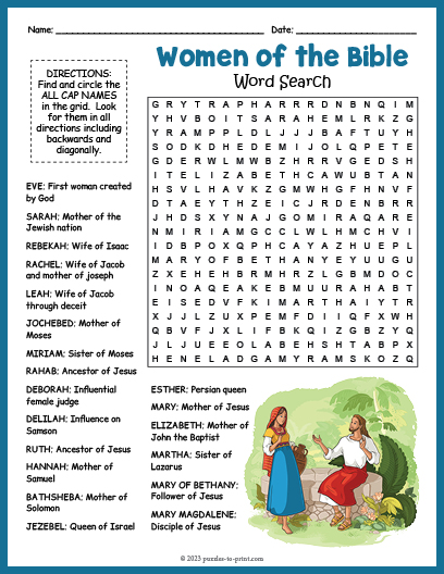 Women of the Bible Word Search