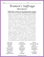Women's Suffrage Word Search Thumbnail