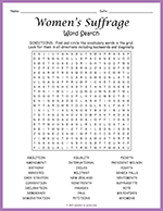 Women's Suffrage Word Search thumbnail