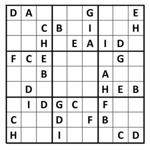 Free Printable word or letter sudoku
