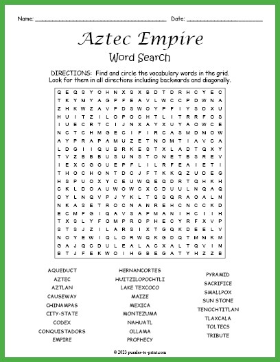 World History Word Searches