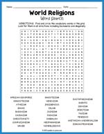 World Religions Word Search Thumbnail