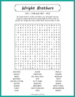 Wright Brothers Word Search thumbnail