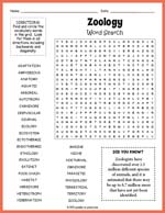 Zoology Word Search Thumbnail